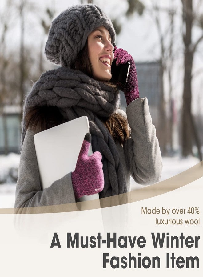 Rahhint Wool Winter Gloves Men Women Fleece lined Knit Gloves with Touchscreen Fingers Insulated Gloves Keep Hand Warm Gift - Image 2